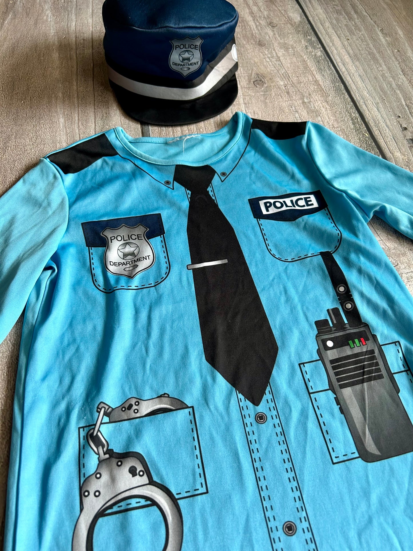 H&M size 6-8yrs boys police man top and hat set, police man costume, Kids 7 & 8 (small)