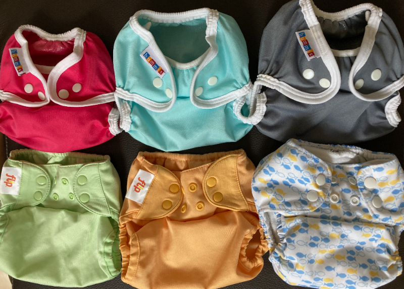 Cloth diaper cover bundle of 6, One Size