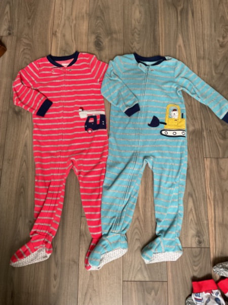 Fleece Sleepers - Blue Stripes and Pink Stripes, Kids 3T