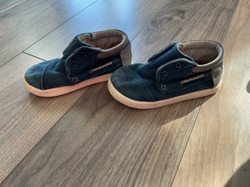 Tom’s Hightop Casual Sneaker Navy Blue, Shoes 8 (Toddler:2-4yr)