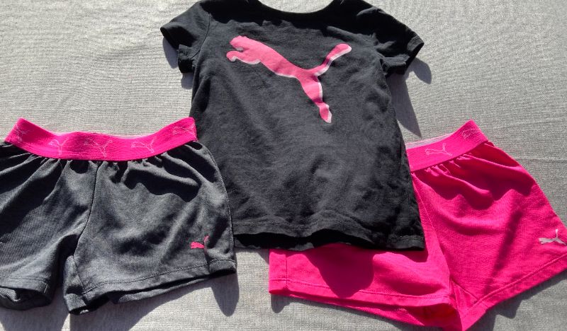 Puma Set: t-shirt, shorts x2, Girls, Size 6, Kids 6/6X (extra small)