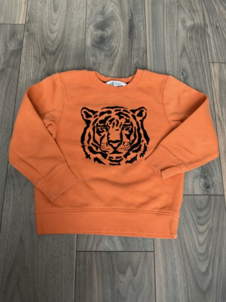 Orange Tiger Sweatshirt, Kids 2T