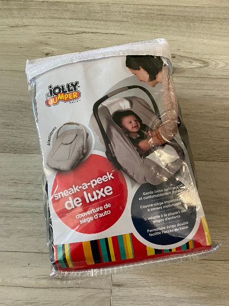 Jolly Jumper - Sneak-A-Peek Infant Car Seat Cover - Black