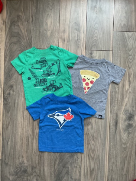 Toronto Blue Jays, Pizza and Construction Vehicle Tshirts, Kids 18 Month (12-18M)