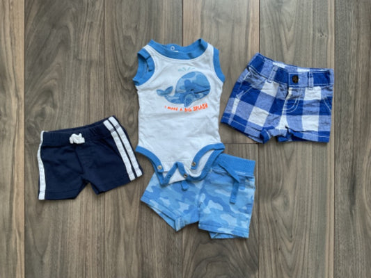 Newborn Baby Boy Shorts and Onesie, Kids Newborn