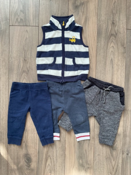 Vest and 3 Pants, Kids 12 Month (9-12M)