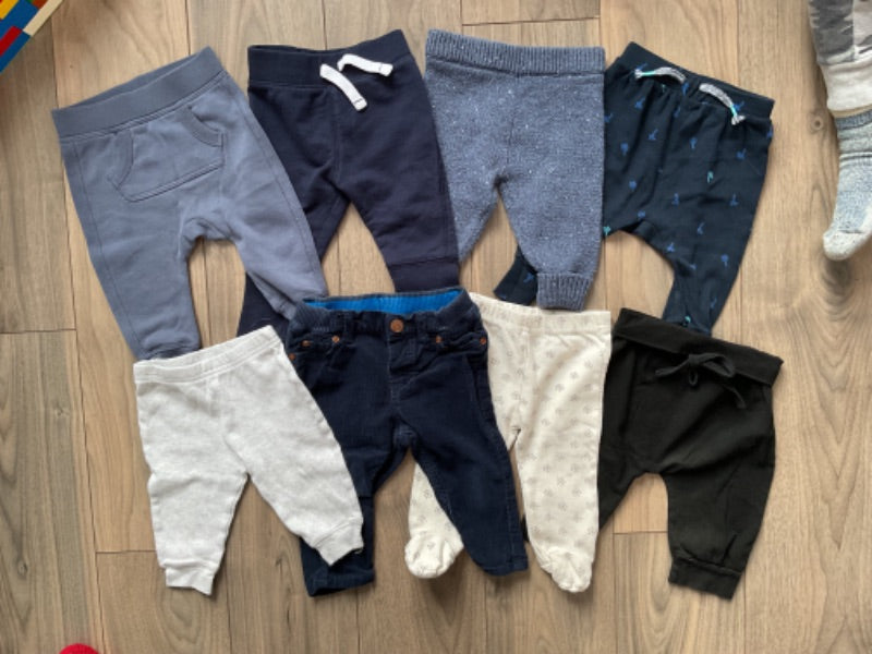 Pants Bundle 8 Pair 3-6 Months, Kids 6 Month (3-6M)