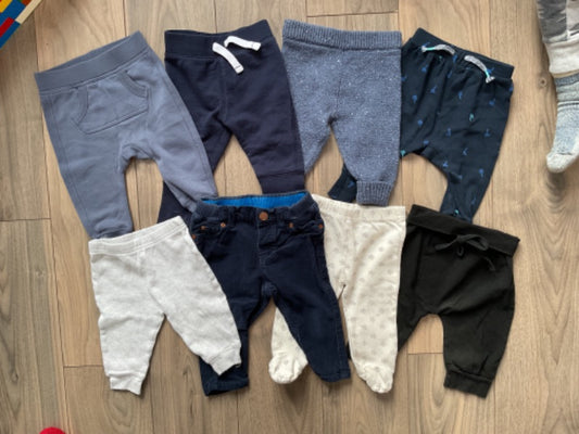 Pants Bundle 8 Pair 3-6 Months, Kids 6 Month (3-6M)