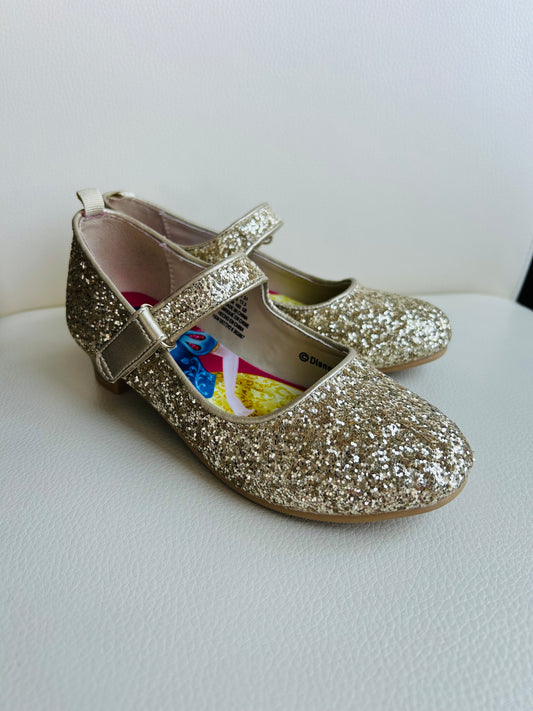 Disney x H&M size 13.5 girls Snow White princess gold glitter dress up shoes, Shoes 13.5 (Kids:4-8yr)