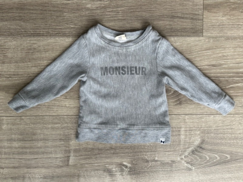 ‘Monsieur’ sweatshirt, 0-6m