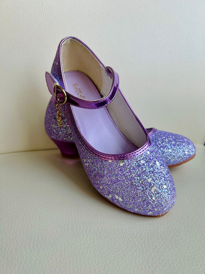 Lavender purple sparkly girls princess glitter shoes, dress up shoes, size 32 (1-1.5Y), Shoes 1 (Kids:4-8yr)