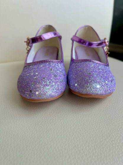 Lavender purple sparkly girls princess glitter shoes, dress up shoes, size 32 (1-1.5Y), Shoes 1 (Kids:4-8yr)