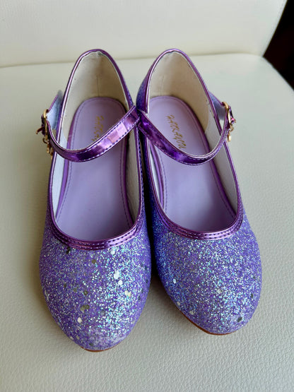 Lavender purple sparkly girls princess glitter shoes, dress up shoes, size 32 (1-1.5Y), Shoes 1 (Kids:4-8yr)