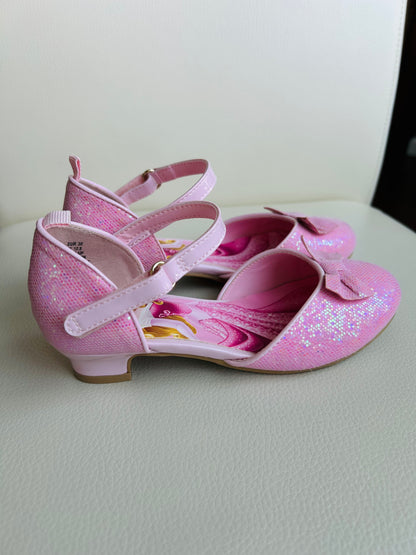 Disney x H&M size 12.5 girls Sleeping Beauty Aurora pink princess glitter sparkle shoes, dressy shoes, Shoes 12.5 (Kids:4-8yr)