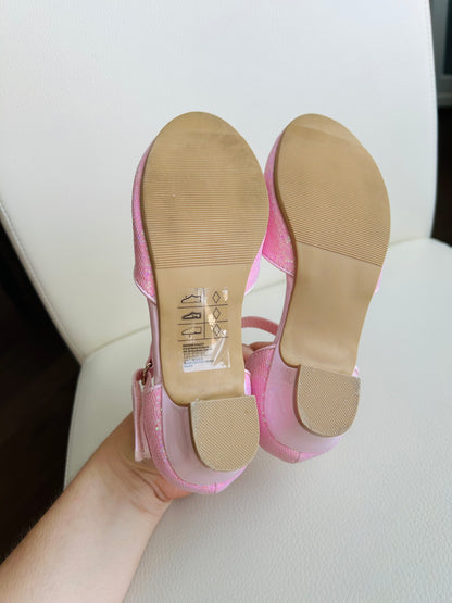 Disney x H&M size 12.5 girls Sleeping Beauty Aurora pink princess glitter sparkle shoes, dressy shoes, Shoes 12.5 (Kids:4-8yr)