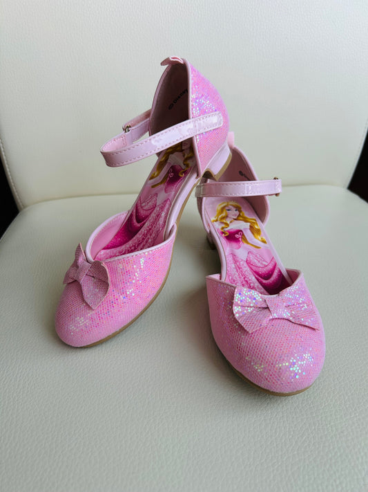 Disney x H&M size 12.5 girls Sleeping Beauty Aurora pink princess glitter sparkle shoes, dressy shoes, Shoes 12.5 (Kids:4-8yr)
