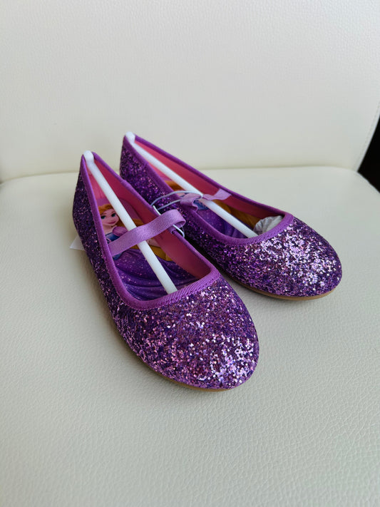 Disney x H&M size 13.5 girls Tangled Rapunzel princess purple glitter sparkly shoes, dressy shoes, princess flats, new with tags, Shoes 13.5 (Kids:4-8yr)