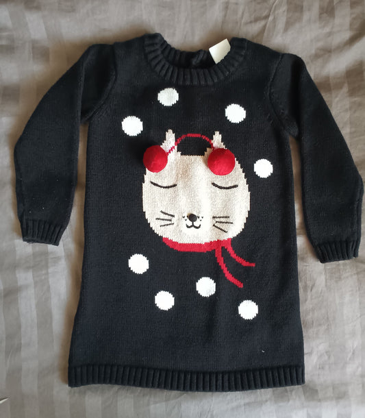 Joe Fresh Cat Sweater Dress, 2 T, Kids 2T
