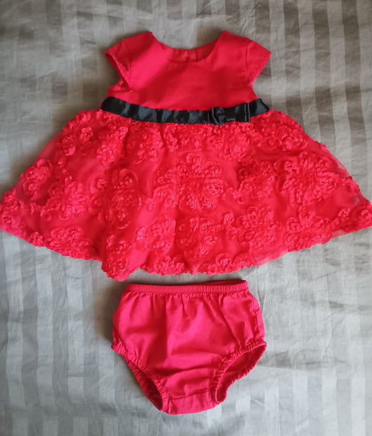 Red Dress, 0-3 Mon , Kids 3 Month (0-3M)