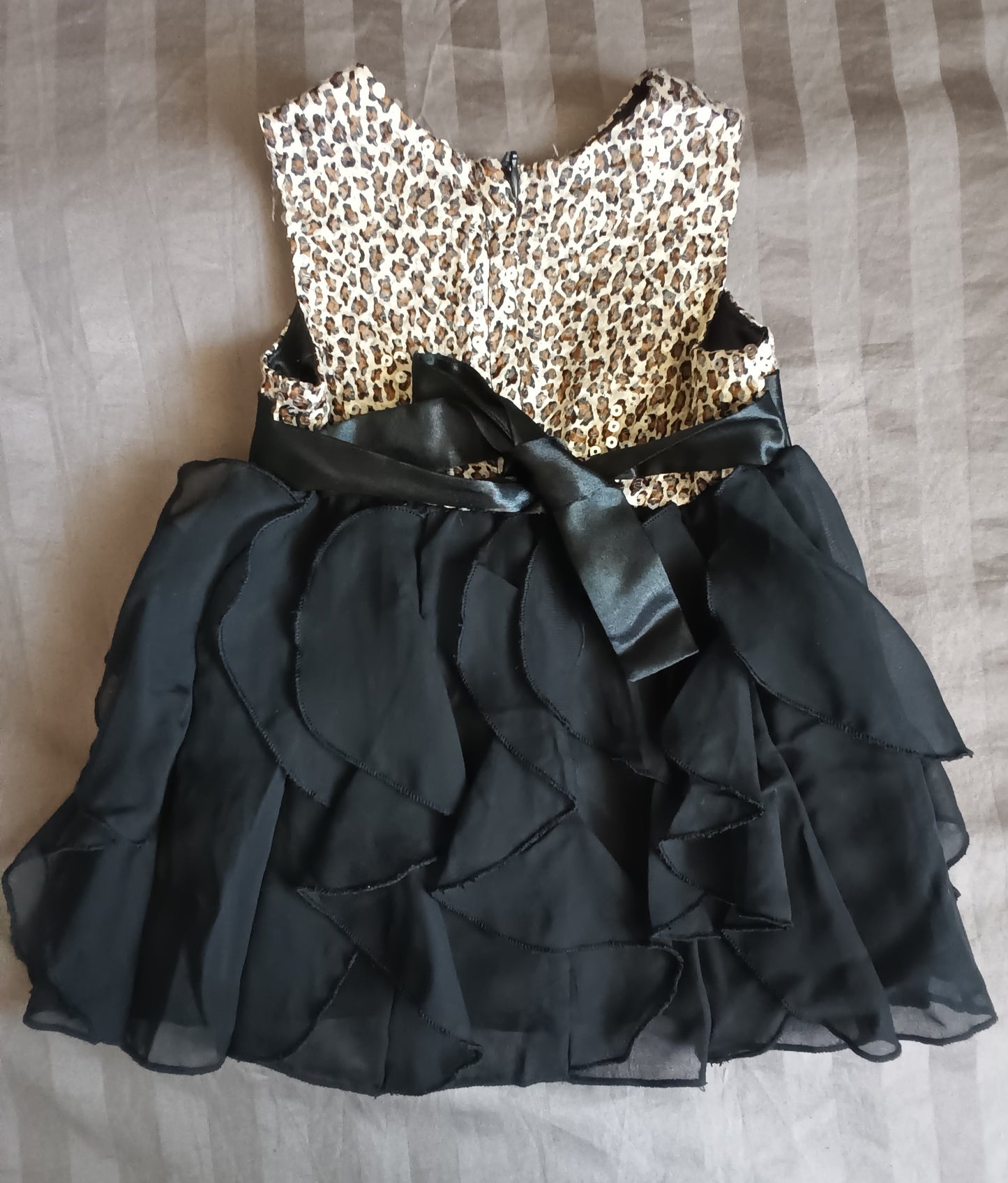 Black with leopard print dress, 12 mon, Kids 12 Month (9-12M)