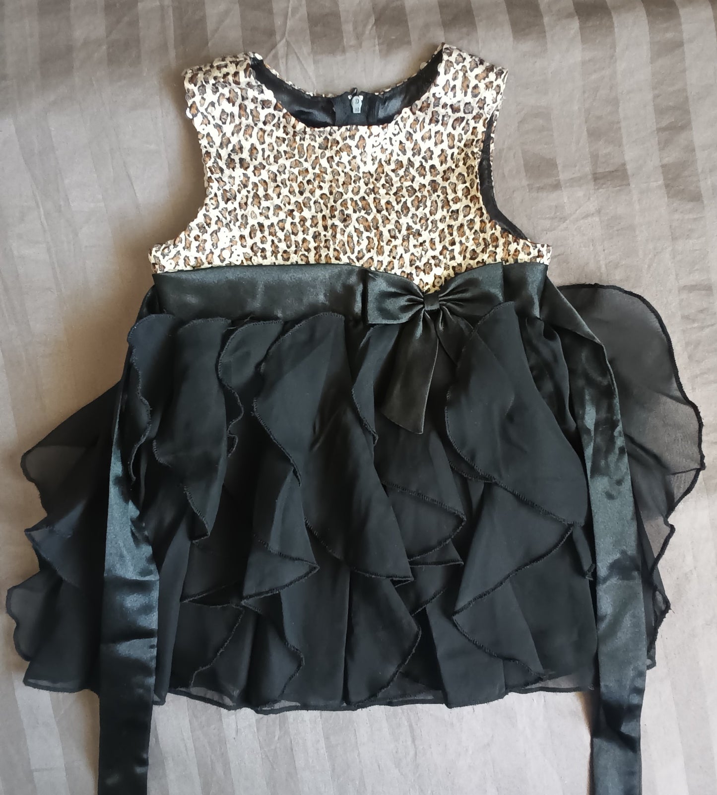 Black with leopard print dress, 12 mon, Kids 12 Month (9-12M)