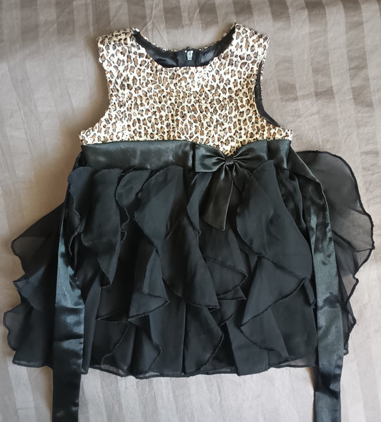 Black with leopard print dress, 12 mon, Kids 12 Month (9-12M)