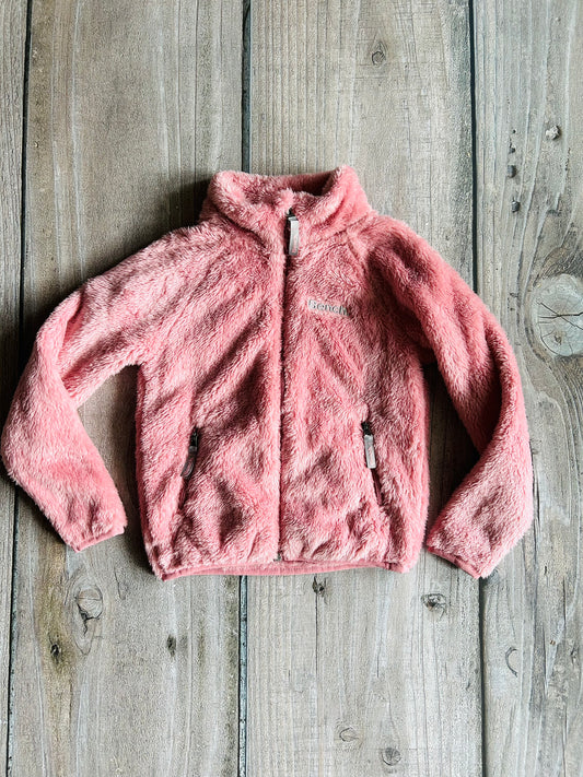 Bench size 6 girls dusty rose pink Sherpa faux fur zip up sweater, jacket, Kids 6/6X (extra small)