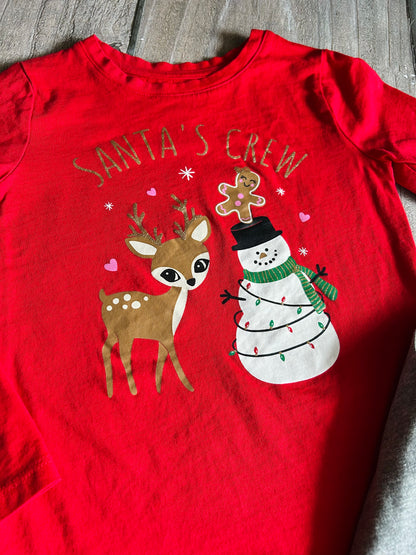Bundle of long sleeve Christmas tops, size 5-6 and size 6 girls, unicorns, deer, candy cane, snowman, reindeer, Kids 6/6X (extra small)