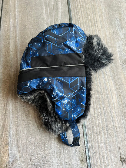 Children’s Place size L/XL 6yrs + boys winter hat, trapper hat, faux fur, like new