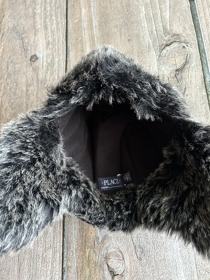 Children’s Place size L/XL 6yrs + boys winter hat, trapper hat, faux fur, like new
