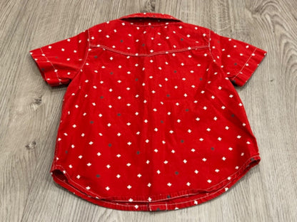 Old Navy, Red Canada Day s/s dress shirt, size 18-24mos, VGUC, Kids 24 Month (18-24M)