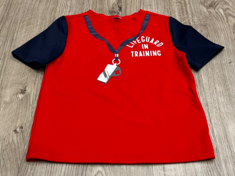 Old Navy, Red "Lifeguard in Training", Rash guard swim top, size 3T, VGUC, Kids 3T