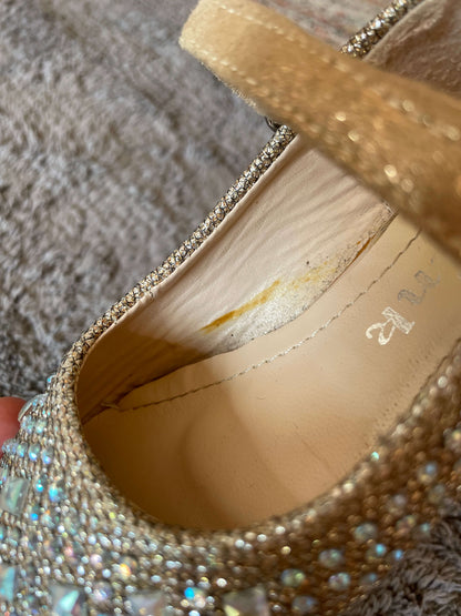 Gold sparkly size 5 dress shoes , Shoes 5 (Walkers:12-24 mth)