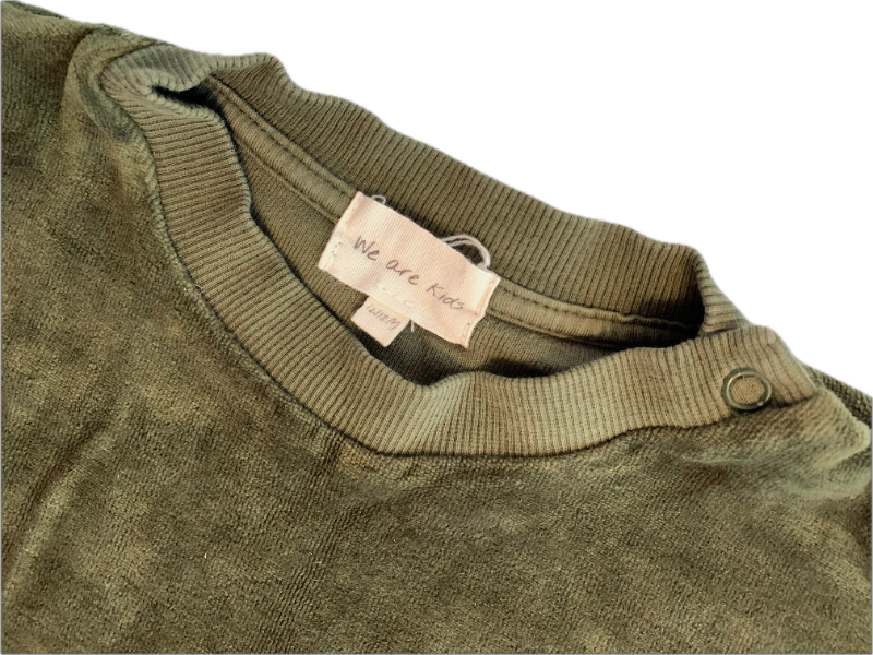 "We Are Kids" Olive Green Velour Sweater 12-18 months