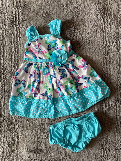 Jenny & Me blue butterfly dress and diaper cover 18M, Kids 18 Month (12-18M)