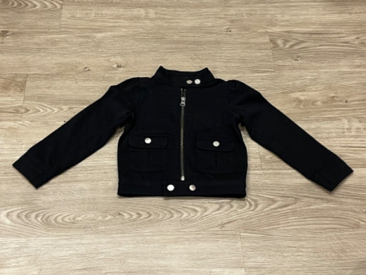NWOT, GAP, Girls black zip-up jersey knit jacket, size XS (4-5), Kids 4/4T