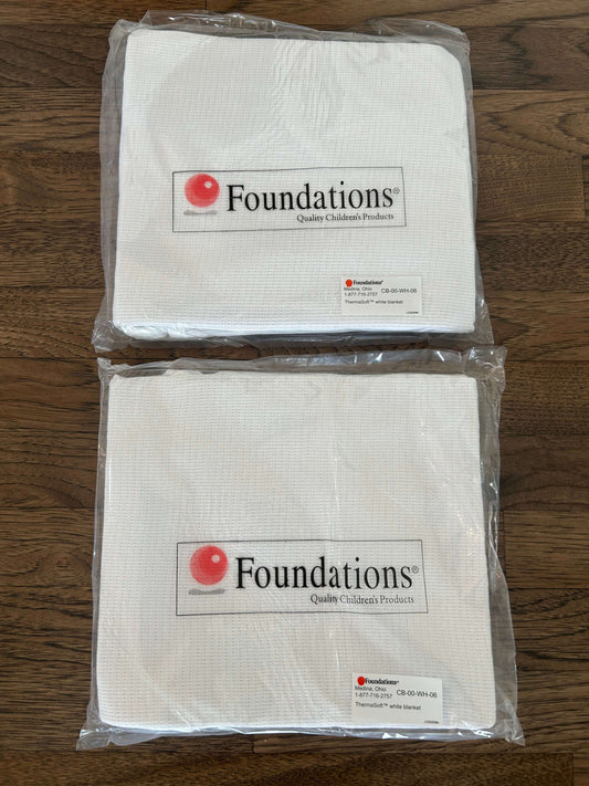 2 x Foundations ThermaSoft Swaddle Blankets 40"x30" NEW (3) MSRP $40, 0-3 Months (Newborn)