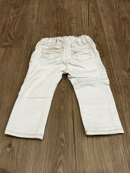 Peek Dungarees, White denim jeans with blue denim patches, size 18-24mos, VGUC, Kids 24 Month (18-24M)