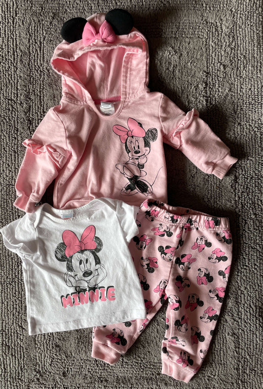 Disney Baby Minnie Mouse 3 piece set 12M, Kids 12 Month (9-12M)