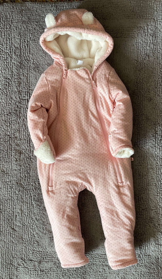 Baby Gap 6-12M bunting suit pink polka dots , Kids 9 Month (6-9M)