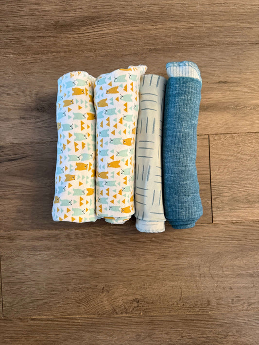 Stretchy Receiving Blankets (4 total, 2 Tahari brand)