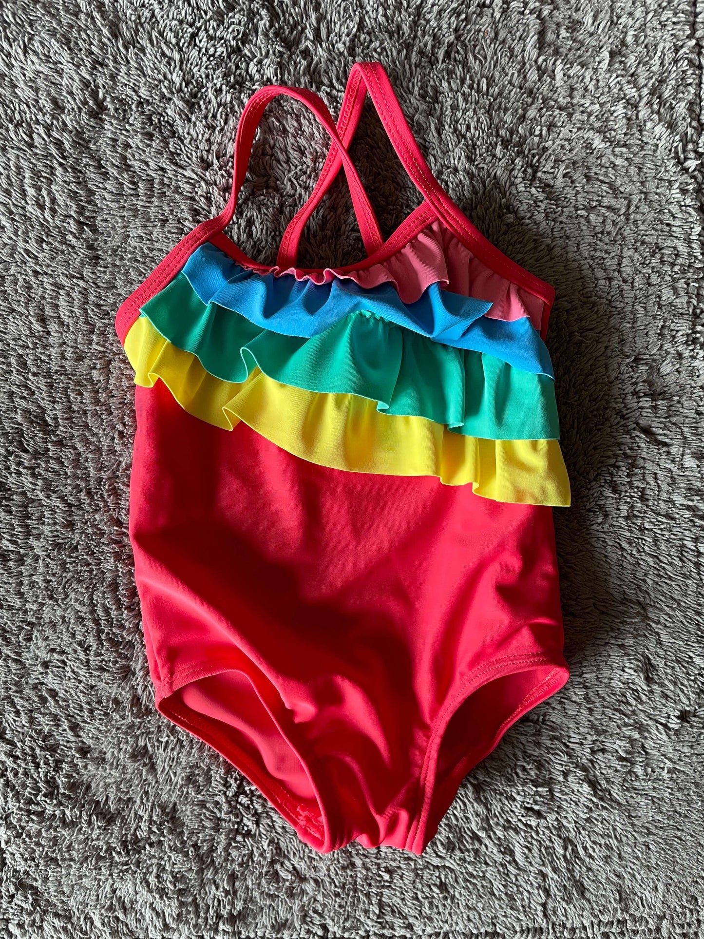 Carter's 6M red/yellow/blue/green one piece bathing suit, Kids 6 Month (3-6M)
