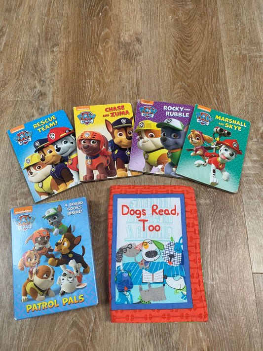 BUNDLE:  4 Paw Patrol Board Books and a Cloth book