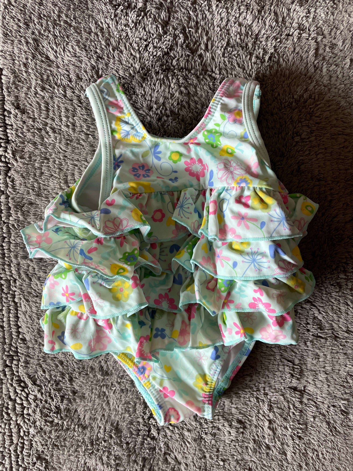 Joe Fresh 6-12M ruffled floral bathing suit, Kids 9 Month (6-9M)