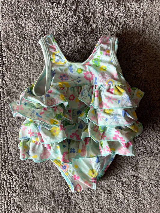 Joe Fresh 6-12M ruffled floral bathing suit, Kids 9 Month (6-9M)