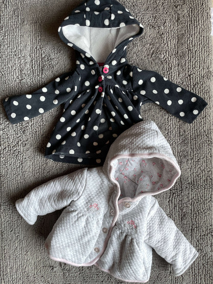 bundle of two 6M sweaters- polka dots (Carter’s) and grey quilted (no brand), Kids 6 Month (3-6M)