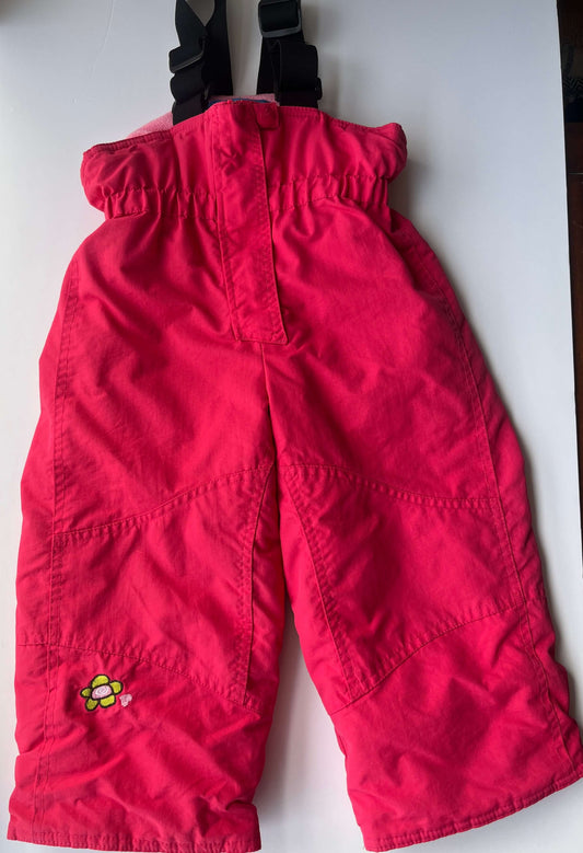2T Suspender Snowpants w/Reinforced Knees, Flower Embroidery, Kids 2T