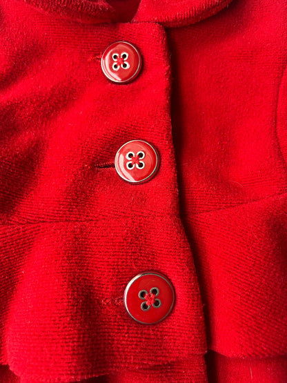 EUC Baby Girl, Ruffled Red Petticoat Jacket, Kids 12 Month (9-12M)