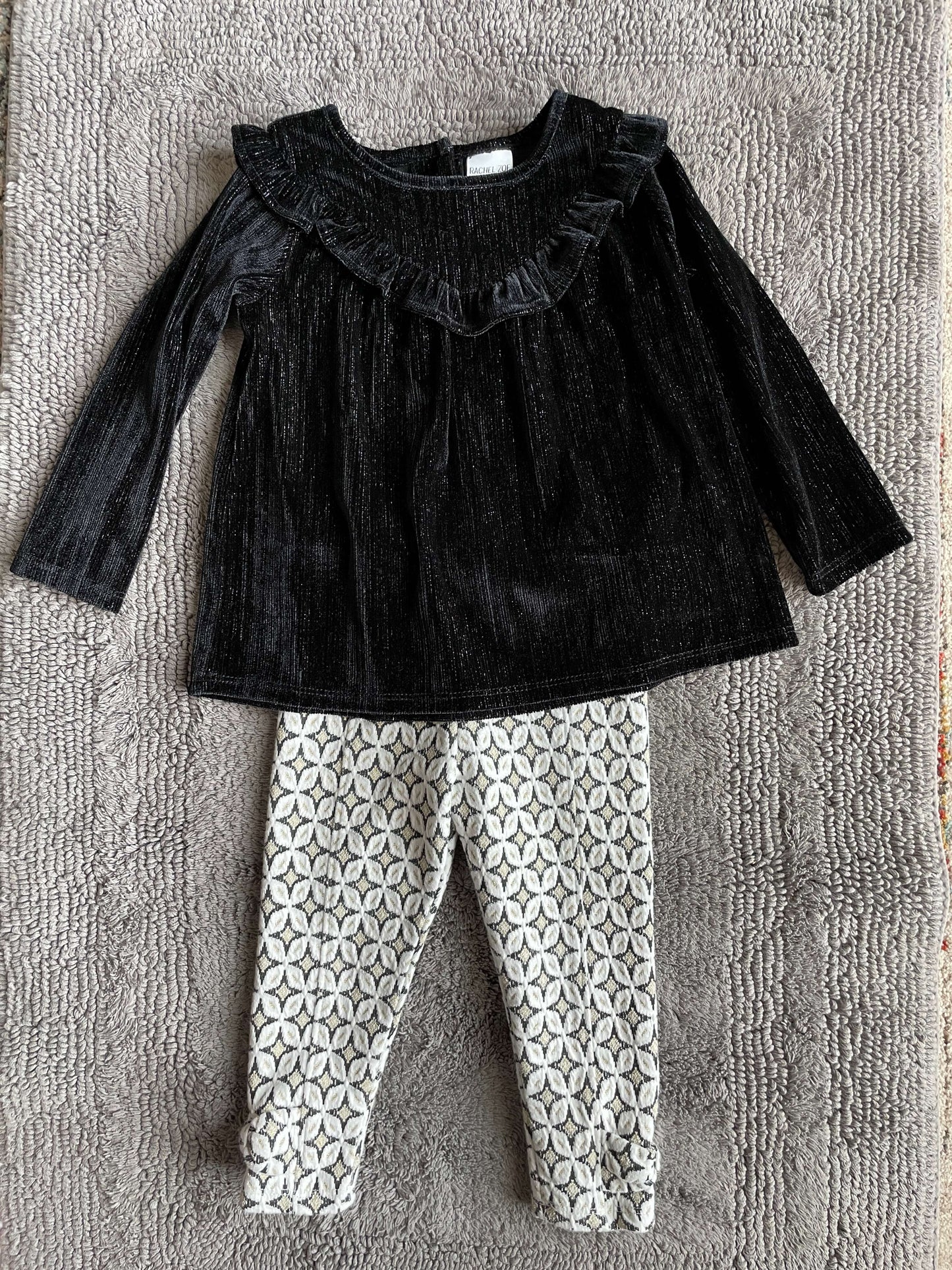 Rachel Zoe 24M black sparkly top and pants, Kids 24 Month (18-24M)