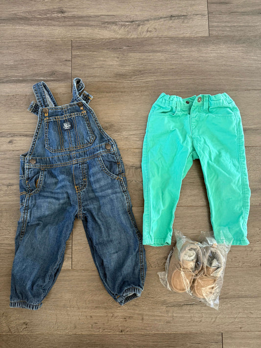 18m Bundle: Overalls, Pants, Shoes, Kids 18 Month (12-18M)
